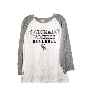 Colorado Rockies Baseball Tee - Gray & White Size 2xl EUC